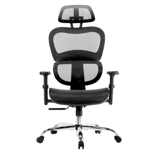 SMUGDESK Black Ergonomic Office Chair Adjustable Armrest Lumbar Support Mesh Computer Chair