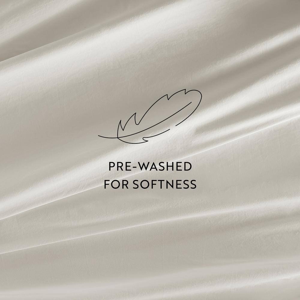 Ivory Twin Cotton Sheet Set with Pillowcase