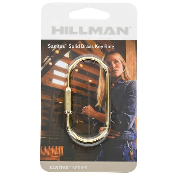 Hillman Sanitas Screw Lock Brass Keyring 9985051 - The Home Depot