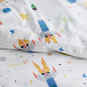 Company Kids Outerspace Organic Cotton Percale Duvet Cover Set