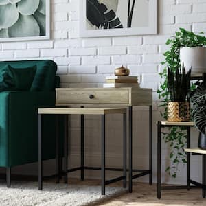 Ameriwood Home Cass Nesting Side Tables, Natural