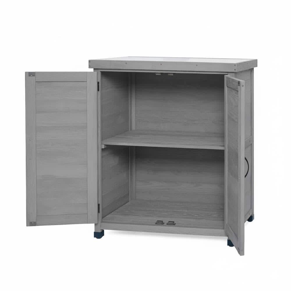 Garden Potting Bench Table with Storage,Waterproof Garden Storage Cabinet,Wooden Tool Station Shed for Backyard,Patio price history on PriceWatchPro