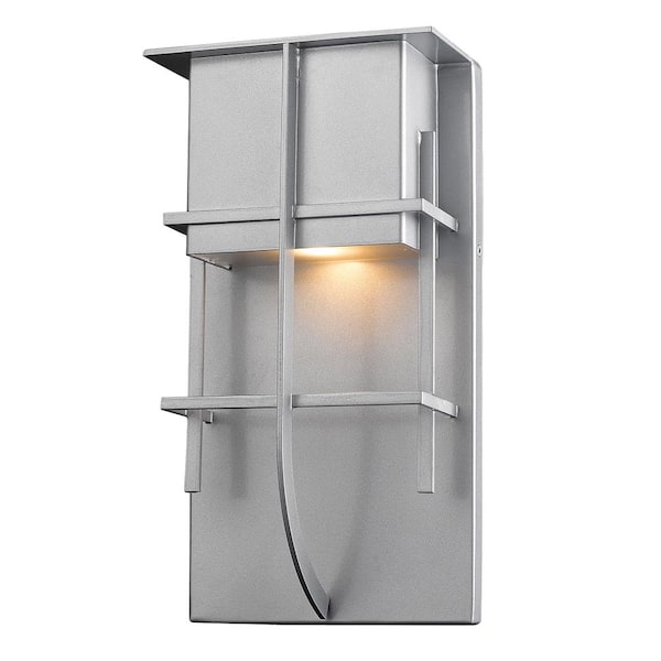 Unbranded Stillwater 14-Watt 19 in. Silver Integrated LED Aluminum Hardwired Outdoor Weather Resistant Barn Wall Sconce Light