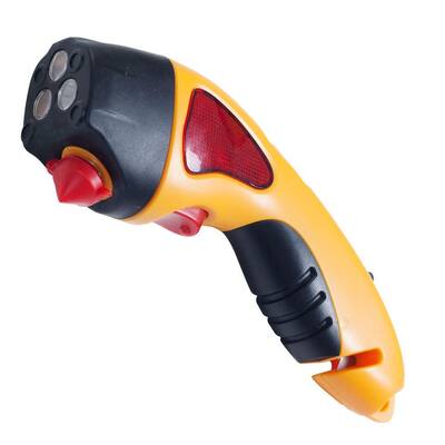 Hand Crank Yellow LED Auto Emergency Escape Hammer Safety Tool with Flashlight