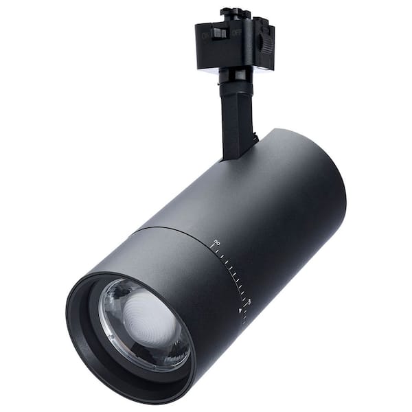Matte Black 30-Watt CCT Selectable Integrated LED Linear Track Round Back Head