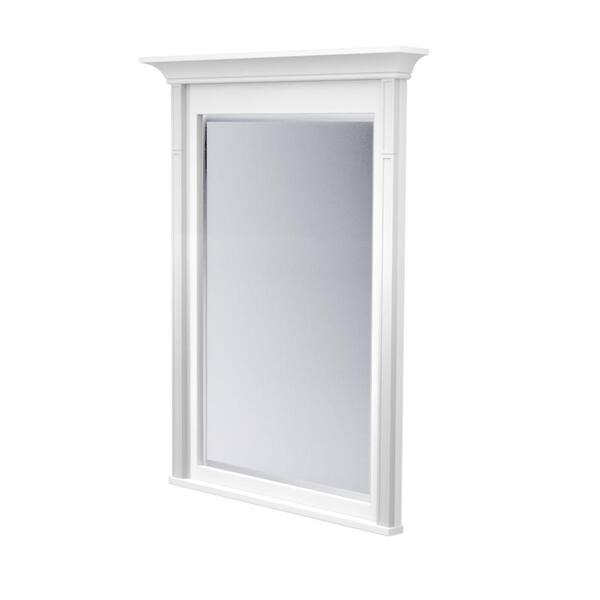 KraftMaid 42 in. L x 30 in. W Framed Wall Mirror in Dove White