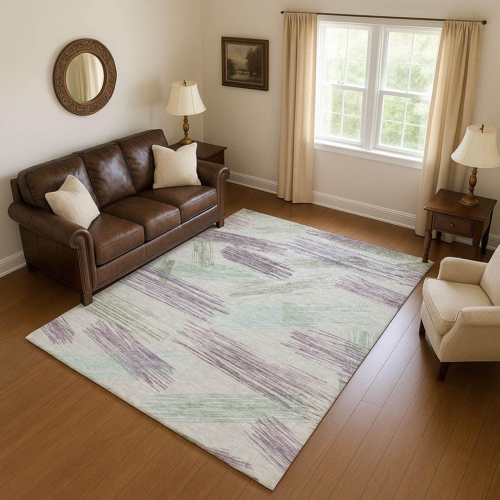 Mayfield Premium Machine Washable Abstract AMF1696 Sage 3 ft. x 4 ft. Area Rug price history on PriceWatchPro