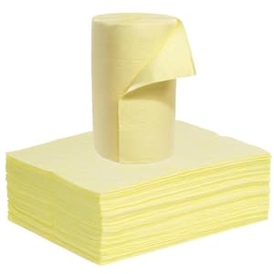 20 in. x 15 in. x 0.1 in. Yellow Light Weight Industrial Oil Absorbent Mat Polypropylene Garage Flooring (100-pack)