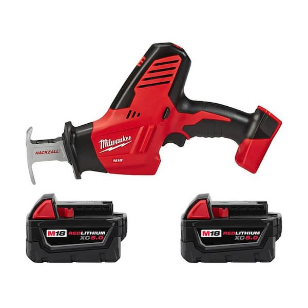 Milwaukee M18 18V Lithium-Ion Cordless HACKZALL Reciprocating Saw with (2) M18 5.0 Ah Batteries