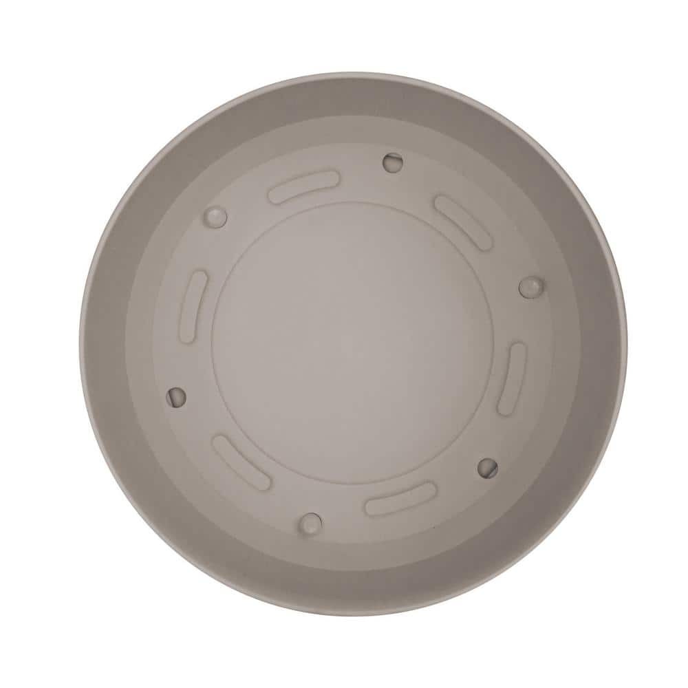 Pebble Stone Beige Round Resin Planter with Saucer