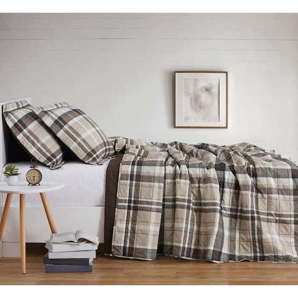 Paulette Plaid Microfiber Quilt Set