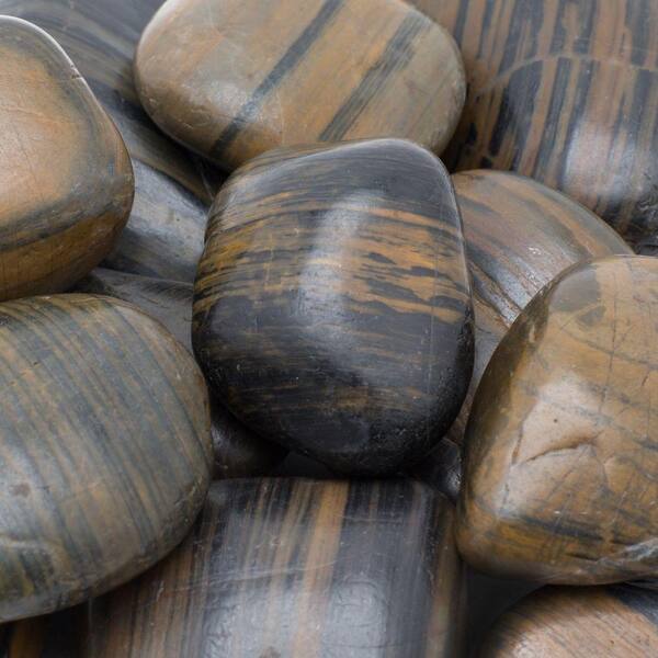 Rain Forest 1 in. to 2 in., 20 lb. Medium Striped Grade A Polished Pebbles