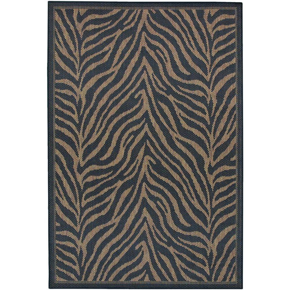 Recife Zebra Black-Cocoa 5 ft. x 8 ft. Indoor/Outdoor Area Rug