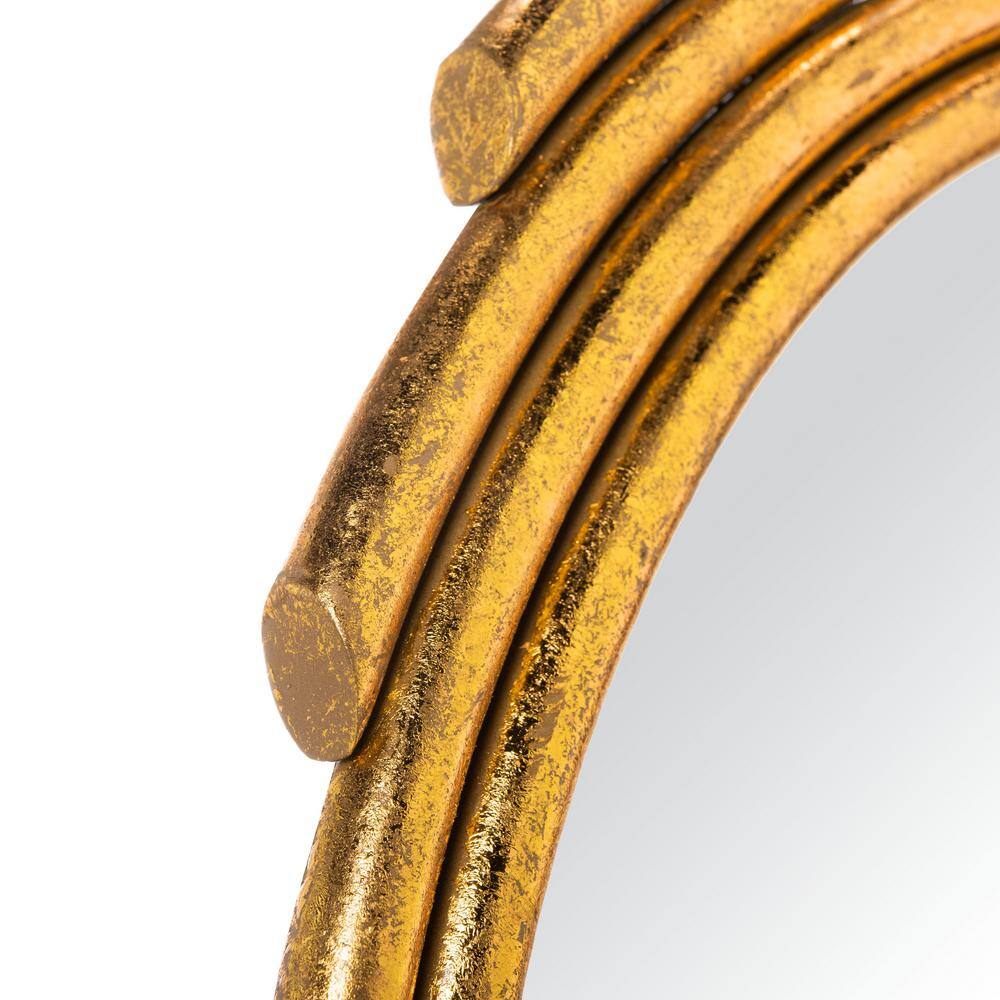 Rossi Round Gold Foil Wood Mirror