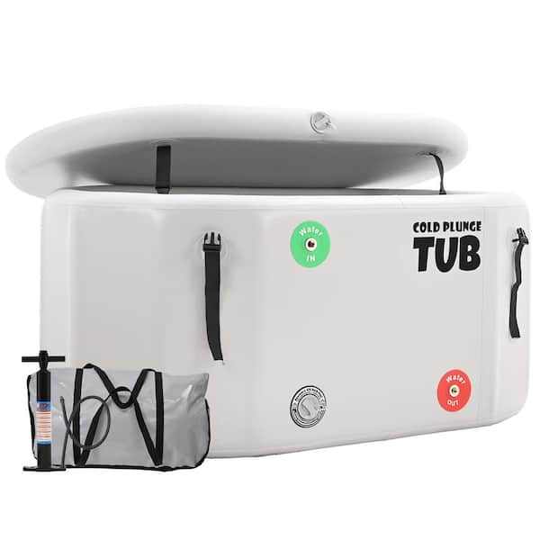 BOZTIY Cold Plunge Tub 211 Gal. Inflatable Cold Plunge Ice Bathtub XL 35 in. x 59 in. x 26 in. Outdoor Storage Cabinet