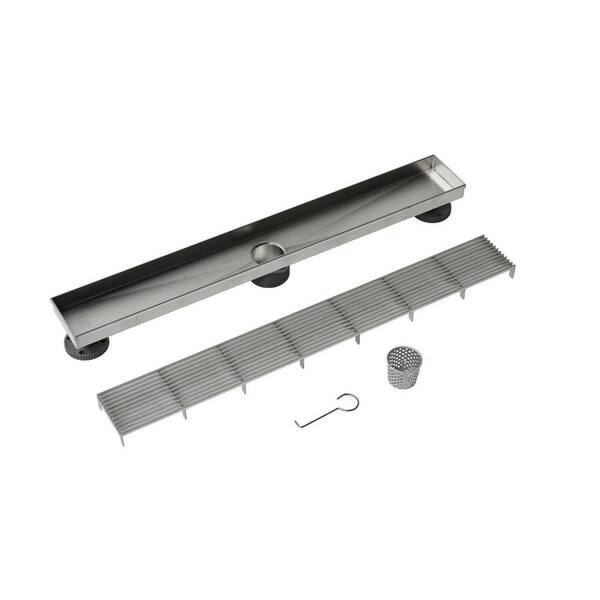 OATEY Designline 24 in. Stainless Steel Linear Shower Drain with Wedge Wire Pattern Drain Cover