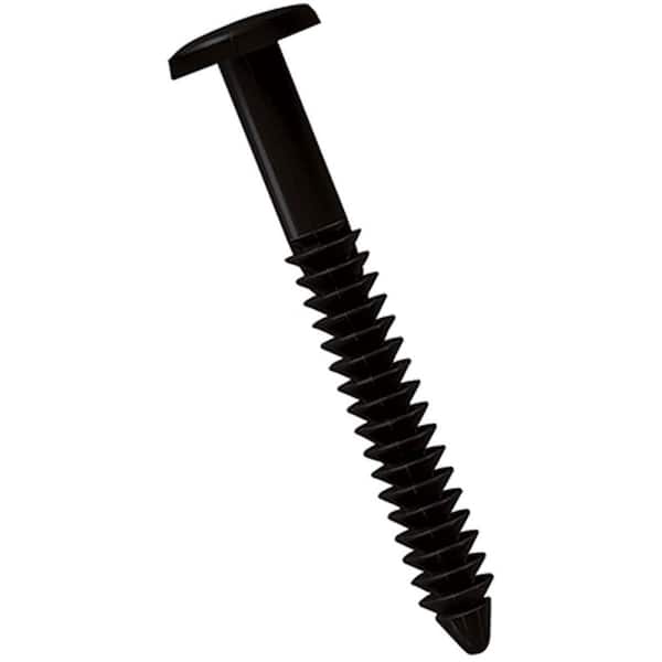 Ekena Millwork 3 in. Black Lifetime Vinyl Shutter-Lok's Fasteners (8-Pack)