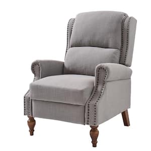 Sharon Grey Traditional Roll Arm Manual Recliner with Wingback for Living Room