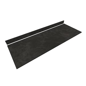 6 ft. L x 25 in. D Engineered Composite Countertop in Black Amani with Satin Finish