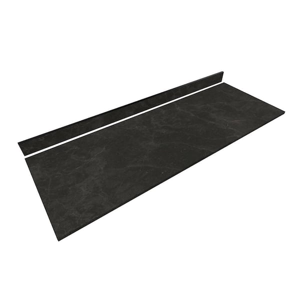 THINSCAPE 6 ft. L x 25 in. D Engineered Composite Countertop in Black Amani with Satin Finish