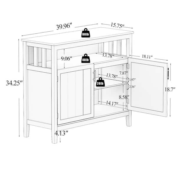 39.96-in W x 15.75-in D x 34.06-in H in Brown Assemble Upper Diagonal Kitchen Cabinet with 2 Doors for Dining Room