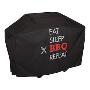 Chalet Water Resistant Repeat 3 to 4-Burner Grill Cover, 62 in. W x 25 in. D x 46 in. H, Black