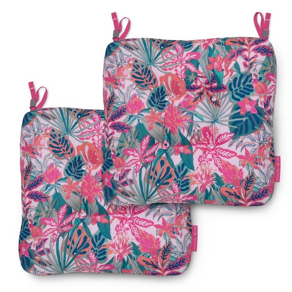 Classic Accessories Vera Bradley 19 in. L x 19 in. W x 5 in. Thick, 2-Pack  Patio Chair Cushions in Rain Forest Canopy Coral 62-140-014401-2PK - The  Home Depot