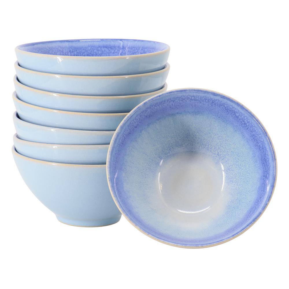 Meritage Windsor 20 fl. Oz. 6 in. Sea Blue Round Stoneware Footed Bowl ...