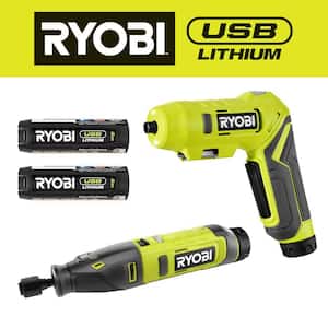 USB Lithium 2-Tool Combo Kit with Screwdriver, Rotary Tool, (2) Batteries, and (2) USB Charging Cables