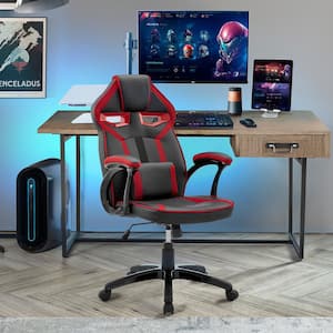 Aspect Black and Red Adjustable Gaming Chair with Arms and Lumbar Support