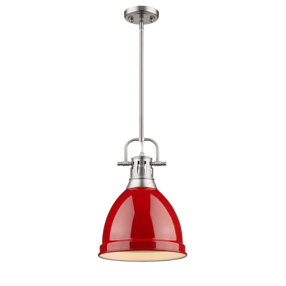 Duncan 1-Light Pewter 8.8 in. Pendant with Red Shade price history on PriceWatchPro