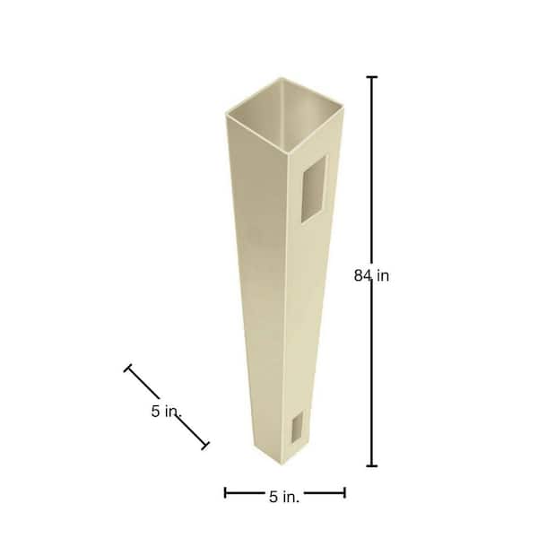 Barrette Outdoor Living 5 in. x 5 in. x 7 ft. Sand Vinyl Routed Fence End/Gate Post