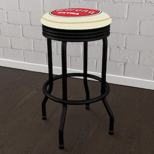 Corona Vintage 29 in. Red Backless Metal Bar Stool with Vinyl Seat