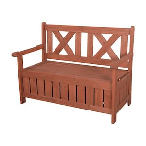 45 in. x 24 in. x 33 in. Cypress Solid Wood Medium Brown Bench with Storage