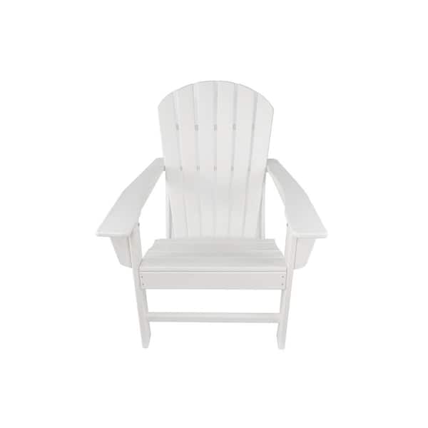 Tatayosi Classic White Reclining Plastic Wood Adirondack chair