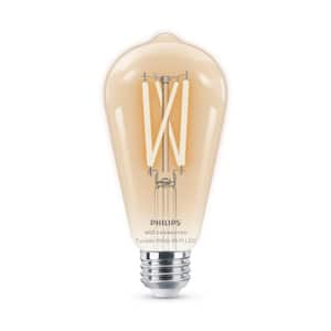 60-Watt Equivalent ST19 Smart Wi-Fi Vintage Edison LED Light Bulb Tunable White 2700 (K) WiZ with Bluetooth (4-Pack)