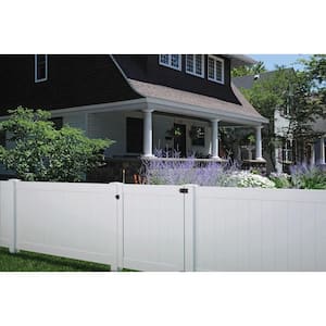 Pro Series 4 ft. W x 5 ft. H White Vinyl Woodbridge Privacy Fence Gate