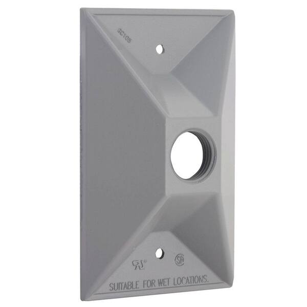 BELL Gray 1-Gang Weatherproof Cluster Cover with One 1/2 in. Threaded Outlet