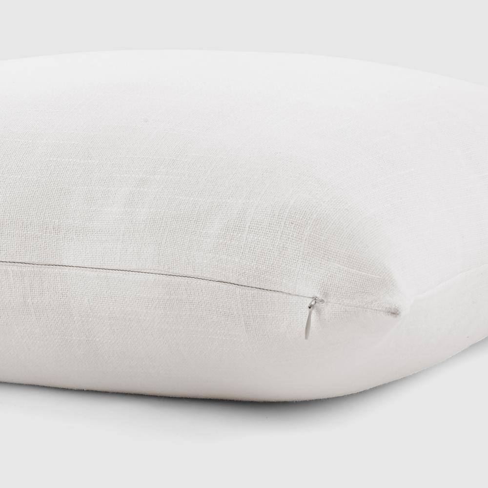 Distressed White Cotton Square Throw Pillow Set