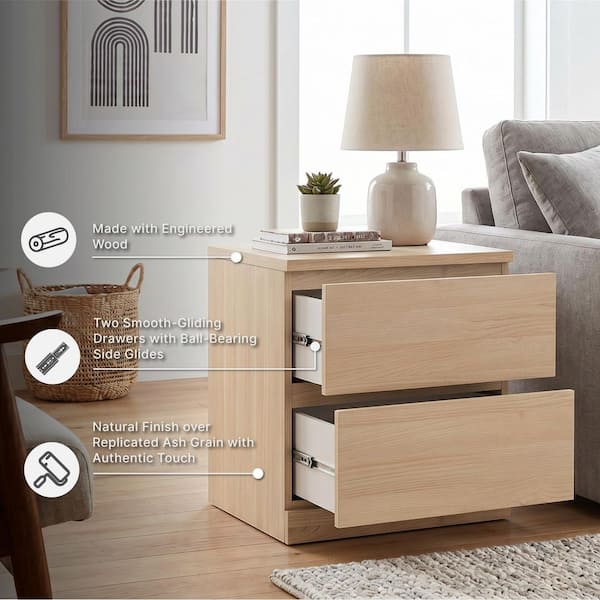 Signature DESIGN BY ASHLEY Onita Beige 2 Drawer 20 in. W