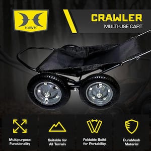 Crawler 500 lbs. Capacity Foldable Multi Use Game Recovery Cart, Black