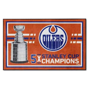 Edmonton Oilers Orange 4 ft. x 6 ft. Plush Area Rug