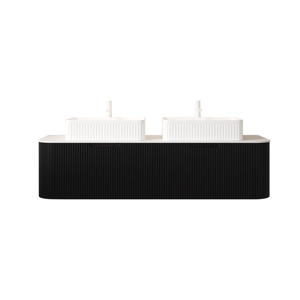 60 in. Wall-Mounted Black Bath Vanity with White Engineered Marble Top Pre-assembled price history on PriceWatchPro