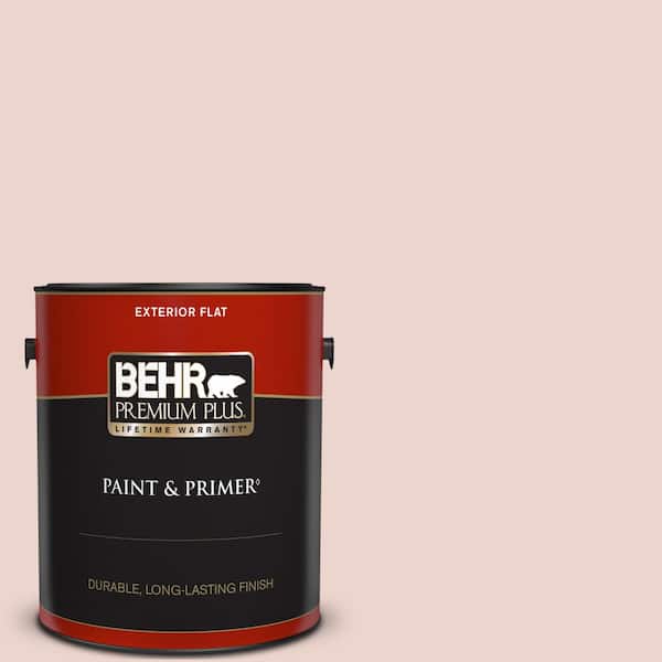 BEHR PREMIUM PLUS 1 gal. #S170-1 Ole Pink Flat Exterior Paint & Primer