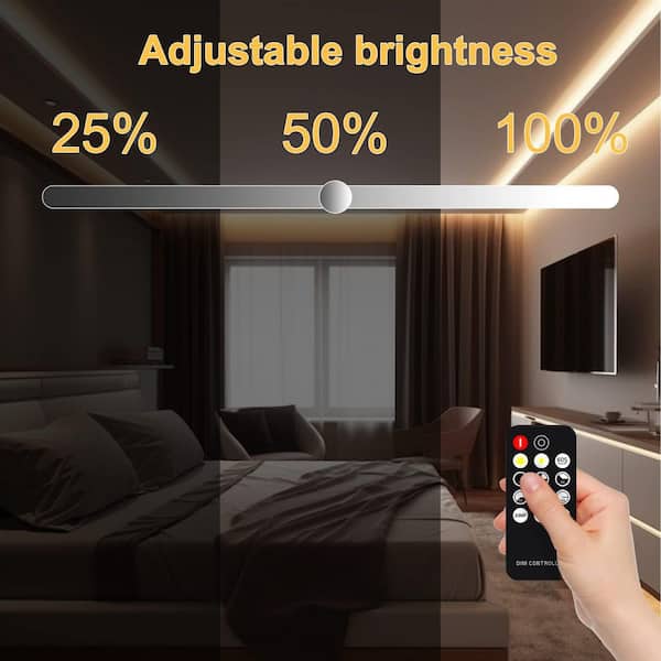 16.4 ft. Integrated LED Warm White Strip Light Fixture, 2400-LED COB Tape Light with RF Remote, 3000K Dimmable