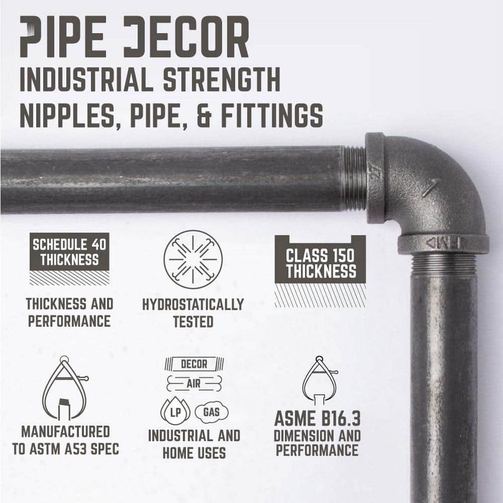 Black Cast Iron Double Flange Shelf Bracket Set
