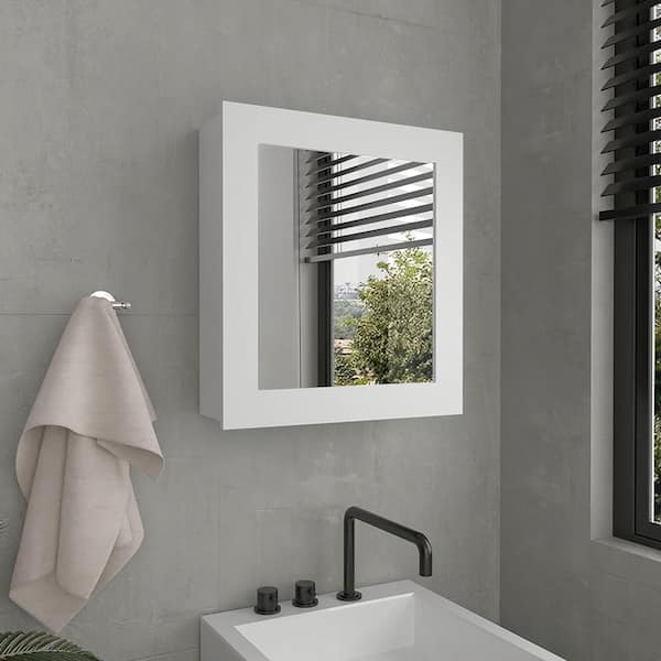 Blisstyle White 19.7 in W x 21.1 in. H Coastal Rectangle