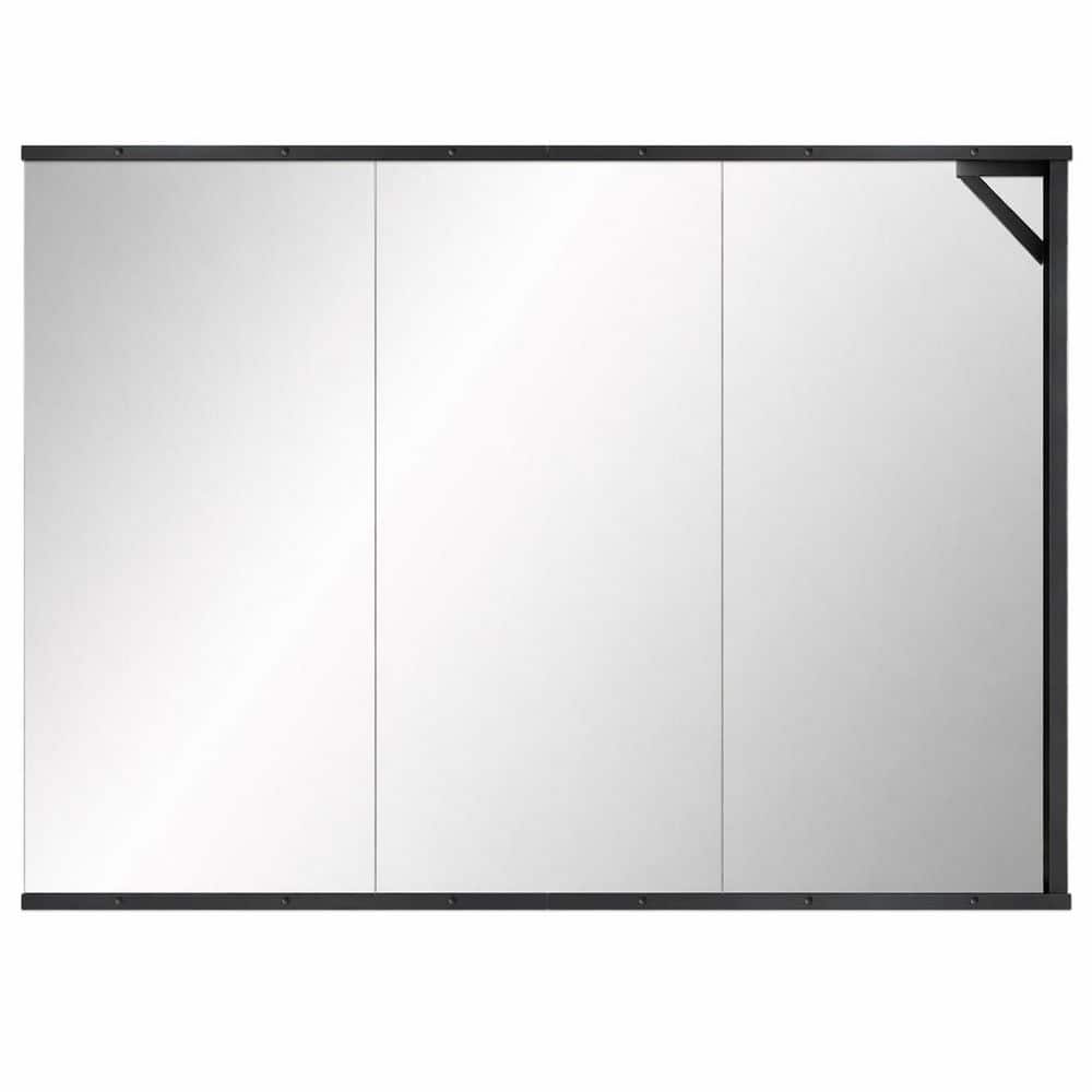 48 in. H x 24 in. W Black Frameless Glass Full Length Home Gym Wall Mirror 3-Piece Tile Set price history on PriceWatchPro