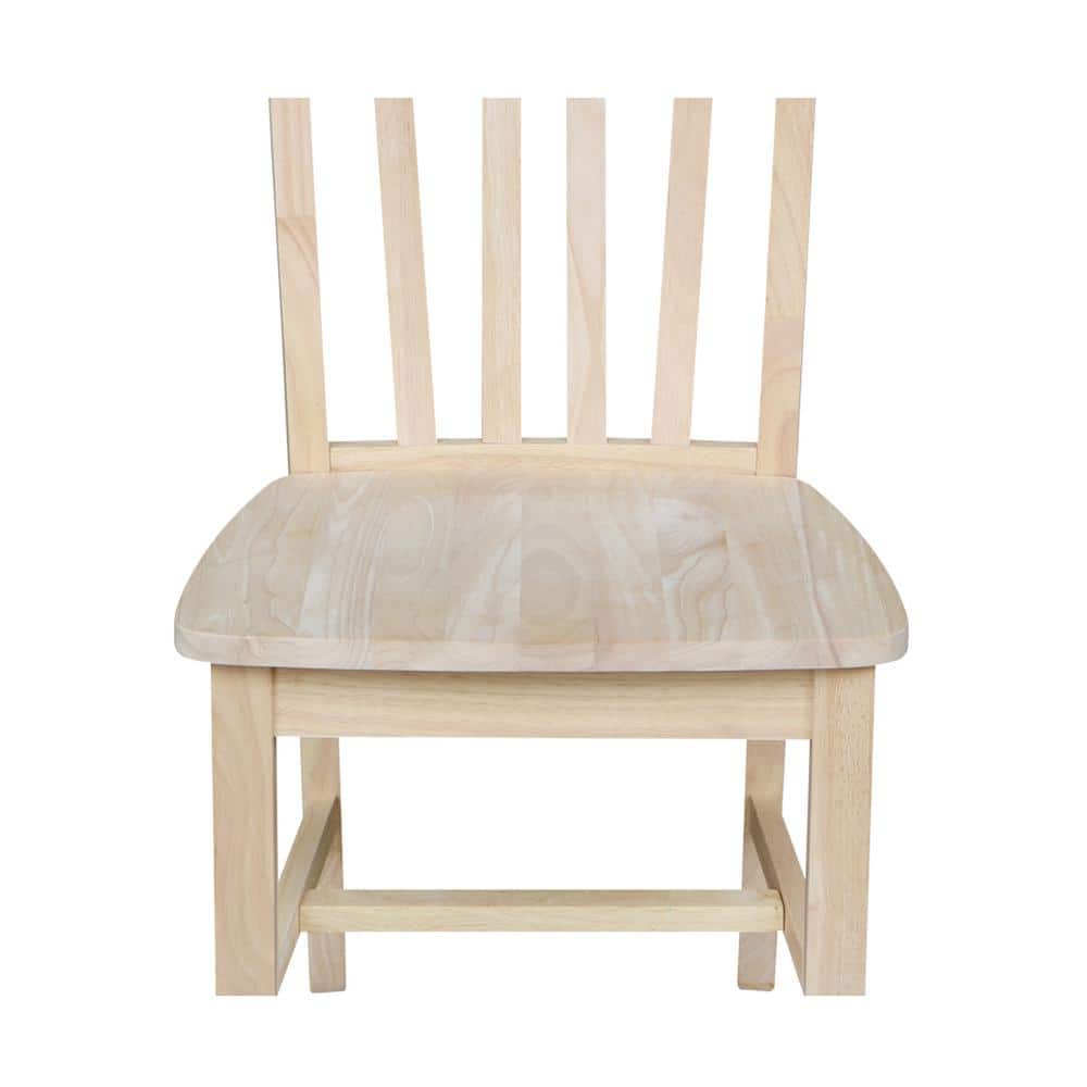 High Slat Ladderback Solid Wood Side Chair in White - Set of 2