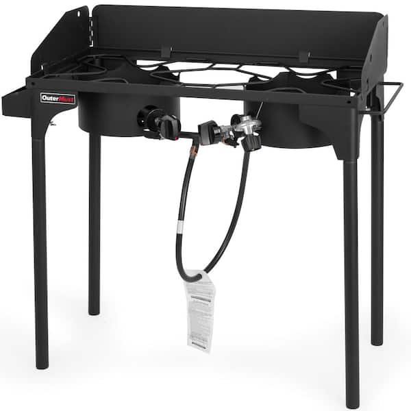 Outdoor Propane Burner Heavy Duty Propane 2-Burner Side Burner 60,000 BTU